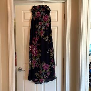 Blue, floral maxi dress